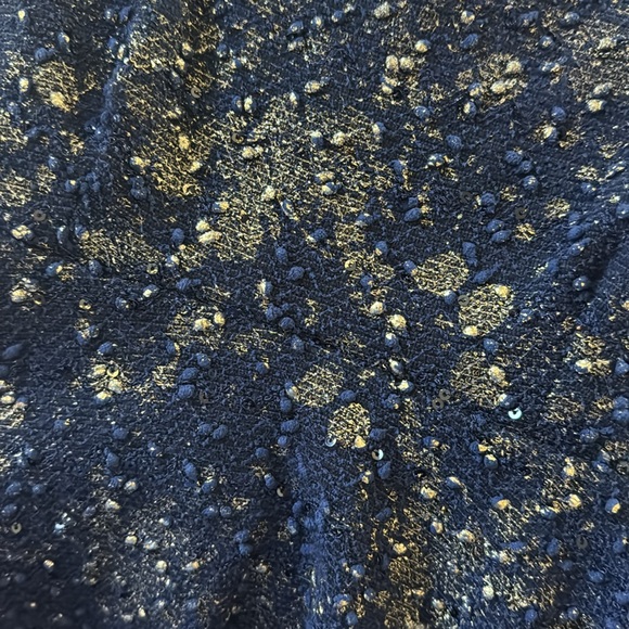 Cute blue sparkly gold  short peplum top - Picture 3 of 5
